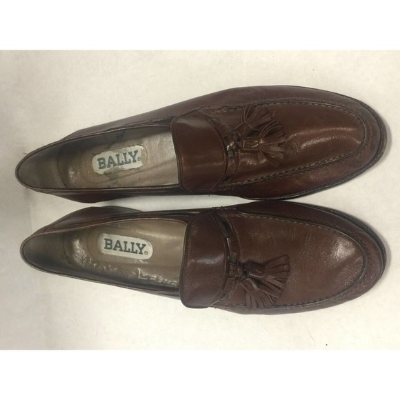 Bally High End Swiss Full grain Brown Leather Kiltie Loafer European 9 1/2 N US